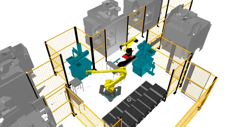 Simulation 3D double robots